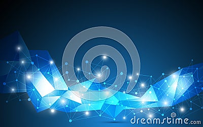 Vector abstract geometric internet networking concept background Vector Illustration