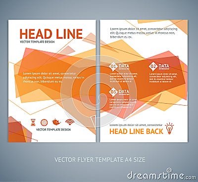 Vector abstract geometric orange wave brochure Vector Illustration