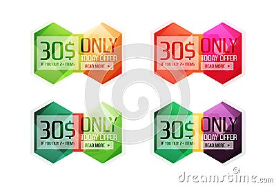 Vector abstract geometric sale labels Vector Illustration