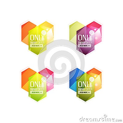 Vector abstract geometric sale labels Vector Illustration