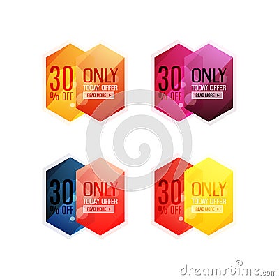 Vector abstract geometric sale labels Vector Illustration