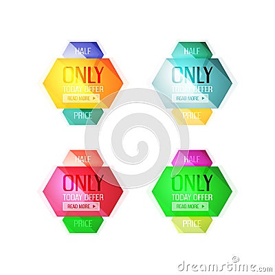 Vector abstract geometric sale labels Vector Illustration