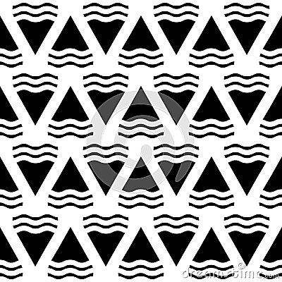 Vector abstract geometric seamless pattern in black and white Vector Illustration