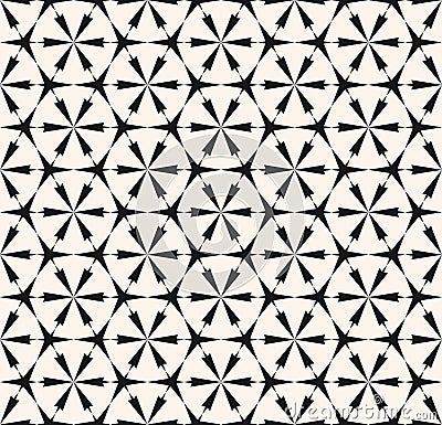 Vector abstract geometric seamless pattern. Black and white floral grid texture Vector Illustration