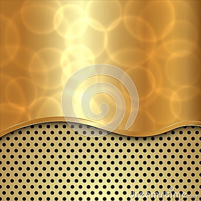 Vector abstract gold background with curve and cells Vector Illustration