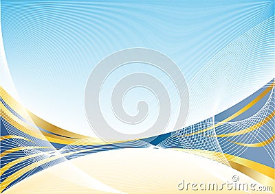 Vector abstract gold blue background Vector Illustration