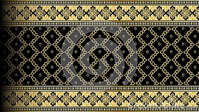 Vector abstract gold exotic Thai seamless pattern border background design Vector Illustration