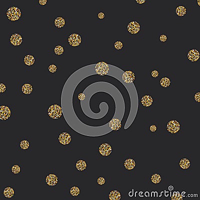 Vector abstract gold spot glitter textured circles background Vector Illustration