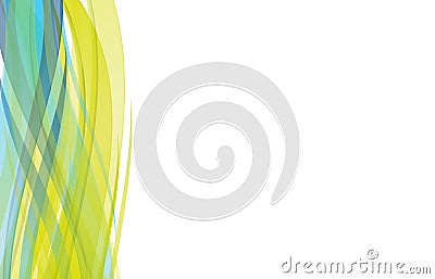 Vector abstract green blue and yellow wavy background, wallpaper for any design. Cartoon Illustration