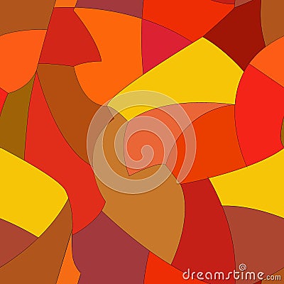 Vector abstract hand drawn seamless patchwork pattern with snippets in autumn palette Vector Illustration