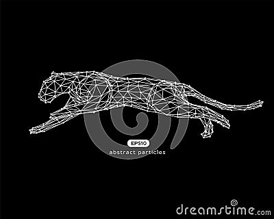 Vector abstract illustration of jumping puma Vector Illustration