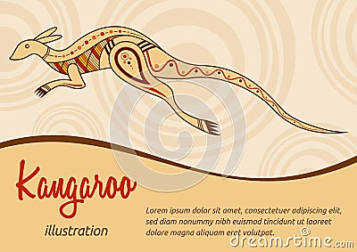 Vector abstract illustration. Kangaroo Vector Illustration