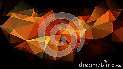 Vector irregular polygon background - triangle low poly pattern - fiery orange and brown color Vector Illustration