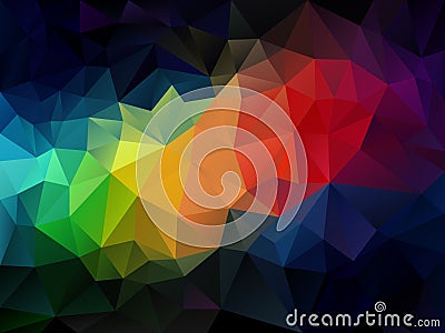 Vector abstract irregular polygon background triangle pattern in rainbow full color spectrum Vector Illustration