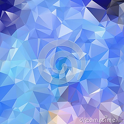 Vector irregular polygon square background - triangle low poly pattern - color arctic blue violet Vector Illustration