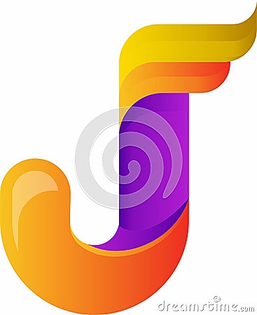 Vector abstract letter j logo with colorful design Vector Illustration