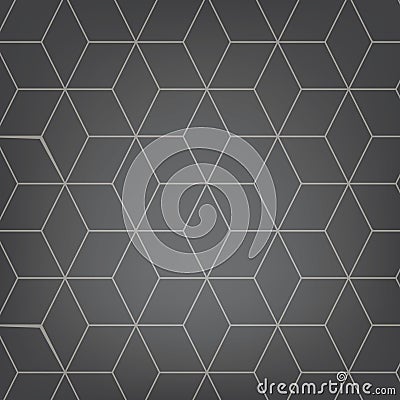 Vector abstract light grey background. Necker Cube seamless pattern. Geometric texture. Modern soft colored fond. Cartoon Illustration