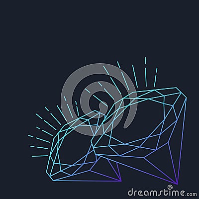 Vector abstract line diamond stone background with place for tex Vector Illustration
