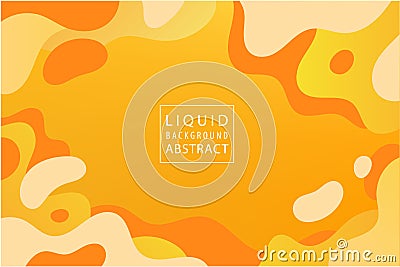 Vector abstract liquid dynamic background, banner design. Orange, yellow elements, shapes. Concept illustration for Vector Illustration