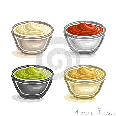 Vector abstract logo ceramic dip bowl Vector Illustration