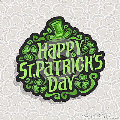 Vector abstract logo for St. Patrick`s Day Vector Illustration