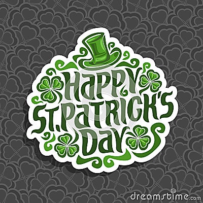 Vector abstract logo for St. Patrick`s Day Vector Illustration