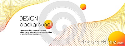 Vector abstract long banner with wavy lines. Minimal background for facebook cover, web header with copy space for text Vector Illustration