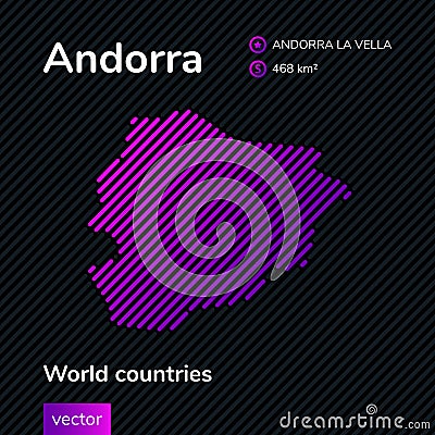 Vector abstract map of Andorra Vector Illustration