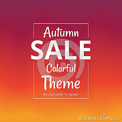 Vector abstract minimalist autumn theme sale colorful template Vector Illustration