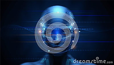 Vector Abstract modern technology futuristic, AI bot, Artificial Intelligence concept. Robot and cyberspace Stock Photo