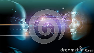 Vector Abstract modern technology futuristic, AI bot, Artificial Intelligence concept. Robot and cyberspace Stock Photo