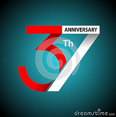 37th Anniversary symbol. Vector Illustration