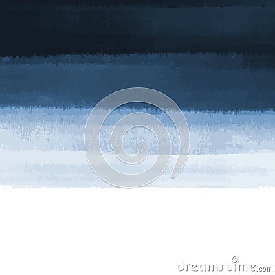 Vector abstract navy blue watercolor background with grunge texture. Hand painted vector illustration. Vector Illustration