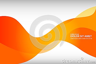 Vector abstract orange gold wavy waves background, wallpaper. Brochure, design. on white background Cartoon Illustration