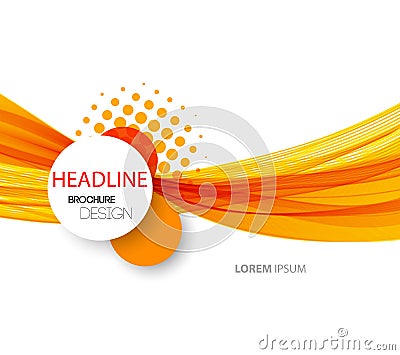 Vector abstract orange wave background Vector Illustration