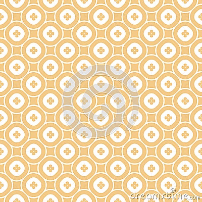 Vector abstract ornamental floral seamless pattern in beige tan and white colors Vector Illustration