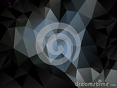 Vector abstract polygon background with a triangle pattern in light and dark gray and black color Vector Illustration