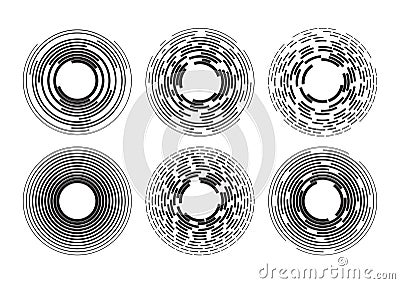 vector abstract radial background of concentric ripple circles Vector Illustration