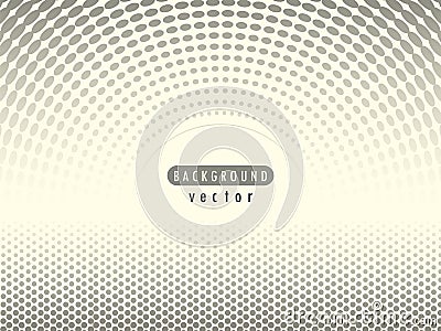 Vector abstract radial retro halftone dots. Element in the overlay banner. Black dots, circles on a light isolated background. Vector Illustration