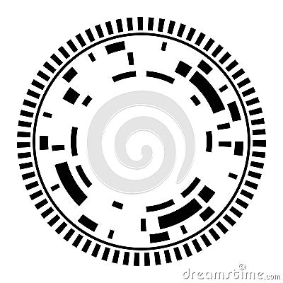 Vector abstract random circles with dashed lines Vector Illustration