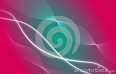 Vector Abstract red, green, white wave blend design, background Cartoon Illustration