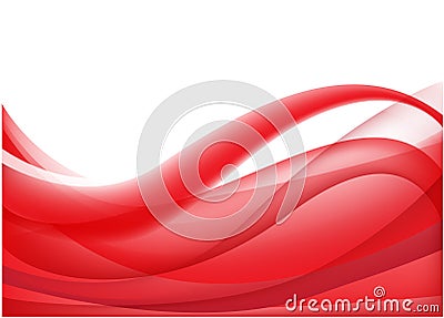 Vector abstract red wavy background, wallpaper Vector Illustration