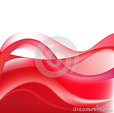 Vector abstract red wavy background, wallpaper Vector Illustration