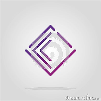 Vector abstract romb logo elements collection. Material design, flat, line-art styles. Company symbol or app icon. diamond logo. a Vector Illustration