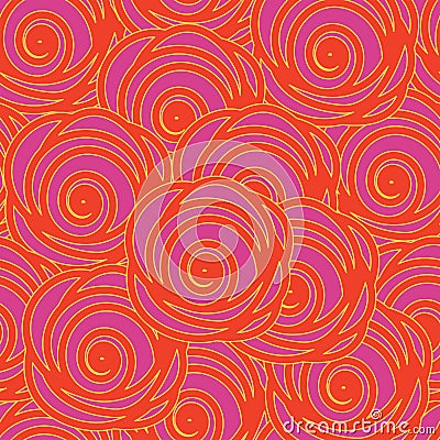 Vector Abstract Roses in Red Purple Gold Seamless Repeat Pattern Vector Illustration