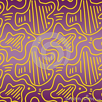 Vector abstract scribble cloud shapes seamless pattern Vector Illustration