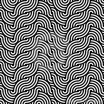 Vector abstract seamless pattern.Modern geometric background.Repeated monochrome pattern with concentric circles background orname Stock Photo