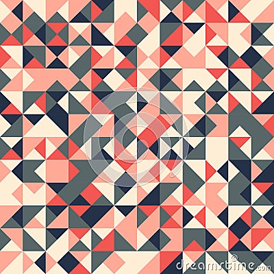 Vector abstract seamless pattern with randomly colored triangles Vector Illustration