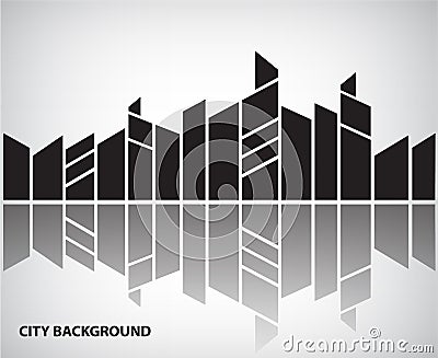 Vector abstract silhouette city background with Vector Illustration