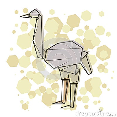 Vector abstract illustration ostrich. Vector Illustration